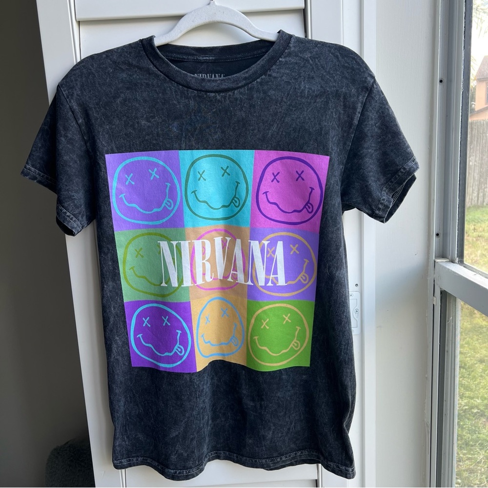 New black grey t-shirt nirvana